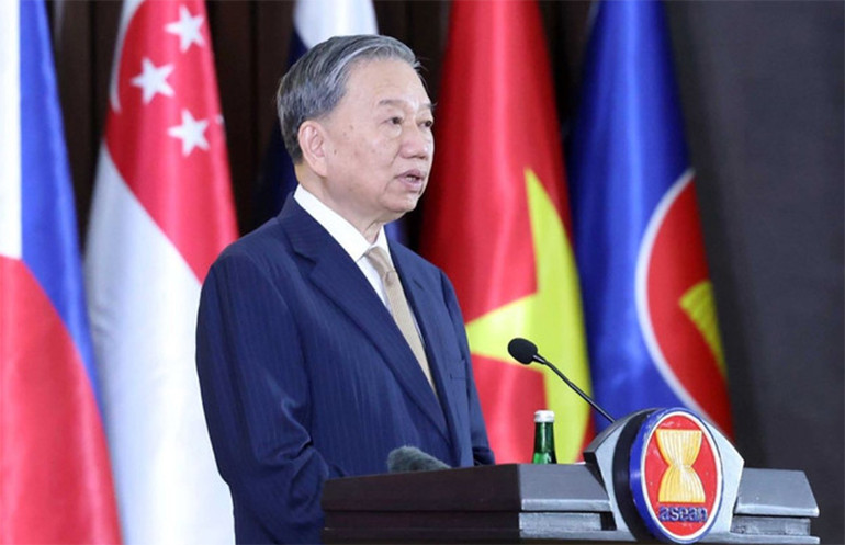 Tổng Bí thư Tô Lâm phát biểu. (Ảnh: Thống Nhất/TTXVN)