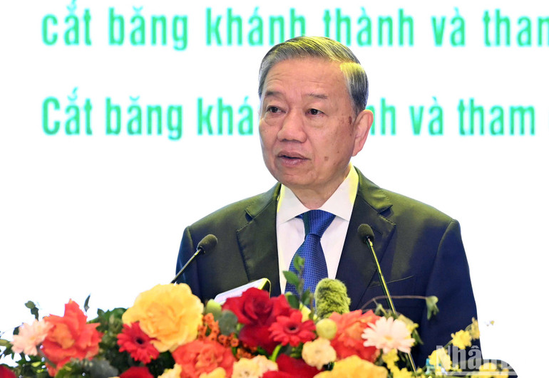 Tổng Bí thư Tô Lâm phát biểu tại buổi lễ. (ĐĂNG ANH - VIỆT TRUNG)