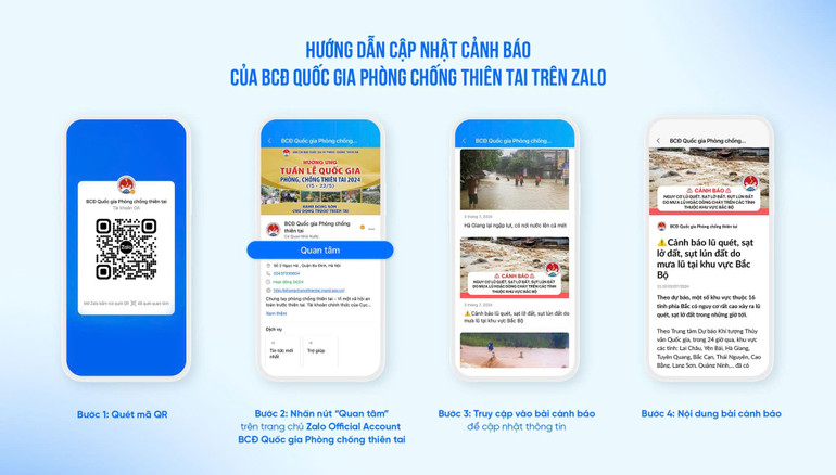 Hướng dẫn cập nhật thông tin bão, lũ qua Zalo.
