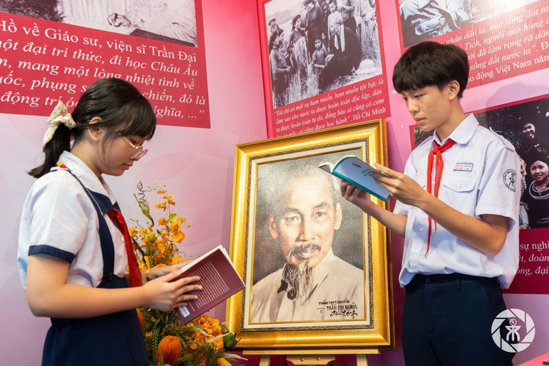 Không gian văn hóa Hồ Chí Minh tại Trường THPT chuyên Trần Đại Nghĩa, Quận 1, Thành phố Hồ Chí Minh. (Ảnh nhà trường cung cấp)