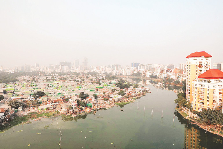 Khu ổ chuột Korail ở Dhaka. Ảnh: KAZI SALAHUDDIN RAZU/GETTY IMAGES
