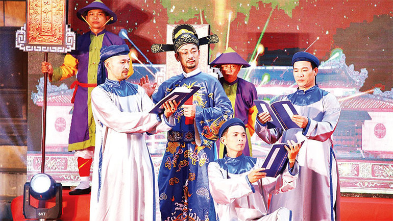 Một hoạt cảnh về văn hóa đọc tại Ngày sách và Văn hóa đọc Việt Nam lần thứ 2, năm 2023. Ảnh: BTC cung cấp.