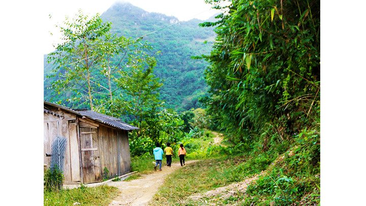Đường lên bản Phà Nọi. Ảnh: TIẾN ĐÔNG