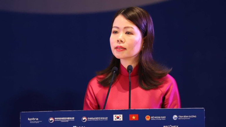 Thứ trưởng Ngoại giao Nguyễn Minh Hằng phát biểu ý kiến tại hội nghị. Thứ trưởng Ngoại giao Nguyễn Minh Hằng phát biểu ý kiến tại hội nghị.