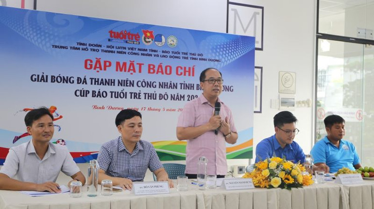 Ông Nguyễn Mạnh Hưng, Tổng Biên tập Báo Tuổi trẻ Thủ đô, Trưởng Ban Tổ chức giải bóng đá chia sẻ về ý nghĩa của giải bóng đá.