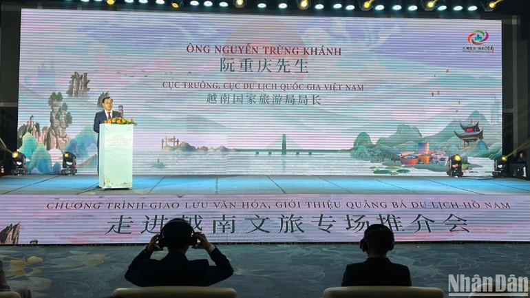 Ông Nguyễn Trùng Khánh - Cục trưởng Cục Du lịch quốc gia (Bộ Văn hóa, Thể thao và Du lịch Việt Nam) chia sẻ tại chương trình.