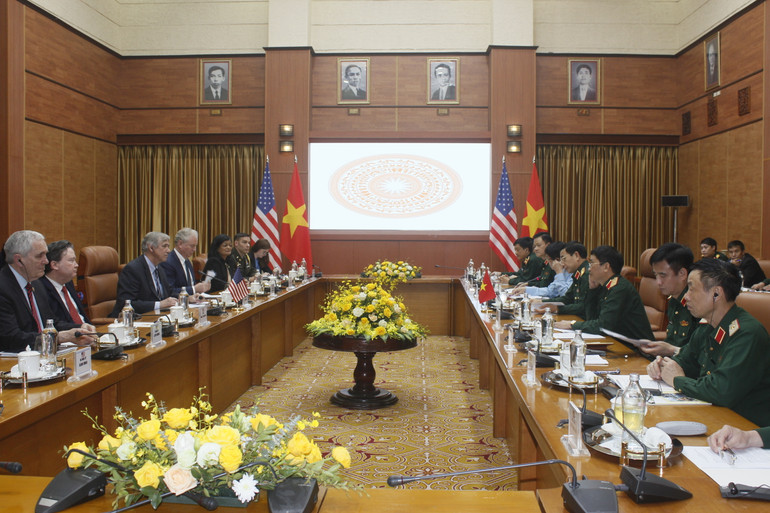 Quang cảnh buổi tiếp Đoàn nghị sĩ Quốc hội Hoa Kỳ.