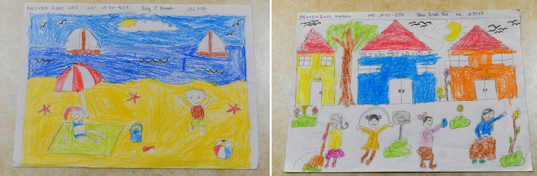 Bức tranh vẽ giấc mơ của những cậu bé tại Trung tâm Bảo trợ xã hội số 1 Hà Nội. (Ảnh: Thành Đạt)