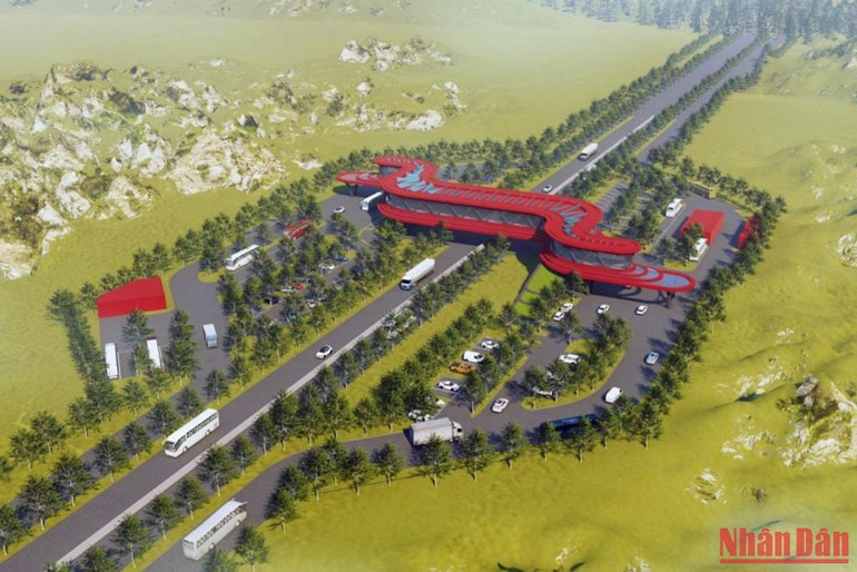 Phối cảnh chỗ dừng xe thuộc xã Quảng Long, huyện Hải Hà.