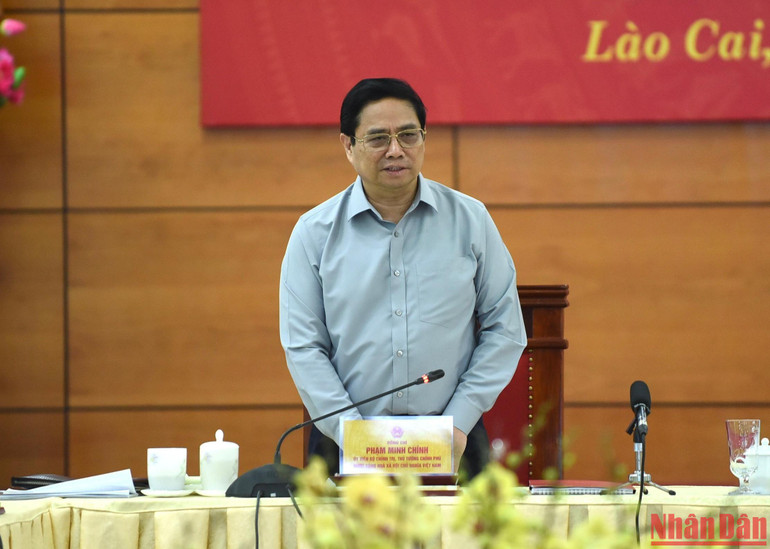 Thủ tướng Phạm Minh Chính phát biểu tại buổi làm việc.