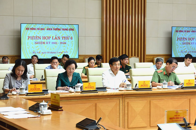 Phó Chủ tịch nước Võ Thị Ánh Xuân và lãnh đạo các bộ, ban, ngành tham dự phiên họp. (Ảnh: TRẦN HẢI)