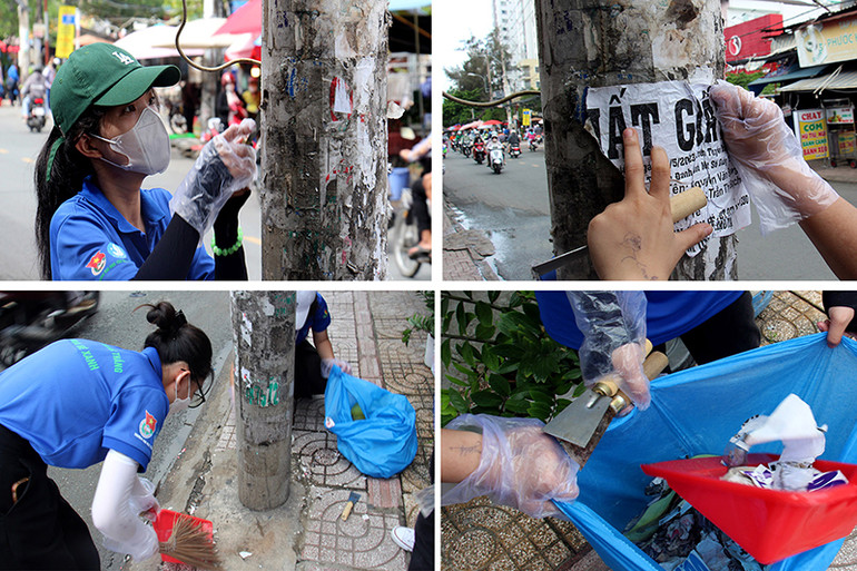 Ngay sau lễ phát động tại Ủy ban nhân dân xã Phước Kiển (huyện Nhà Bè), các tổ chức, đoàn thể sinh viên trên địa bàn xã đã đồng loạt ra quân tháo gỡ, bóc xóa các thông tin, biển bảng quảng cáo sai quy định. Ngay sau lễ phát động tại Ủy ban nhân dân xã Phước Kiển (huyện Nhà Bè), các tổ chức, đoàn thể sinh viên trên địa bàn xã đã đồng loạt ra quân tháo gỡ, bóc xóa các thông tin, biển bảng quảng cáo sai quy định.