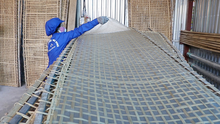 Chế biến miến dong tại Hợp tác xã Tài Hoan, huyện Na Rì.