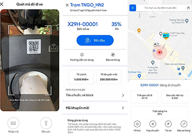 Người sử dụng dịch vụ cài đặt ứng dụng TNGO để trải nghiệm dịch vụ xe đạp công cộng tại Đà Nẵng.