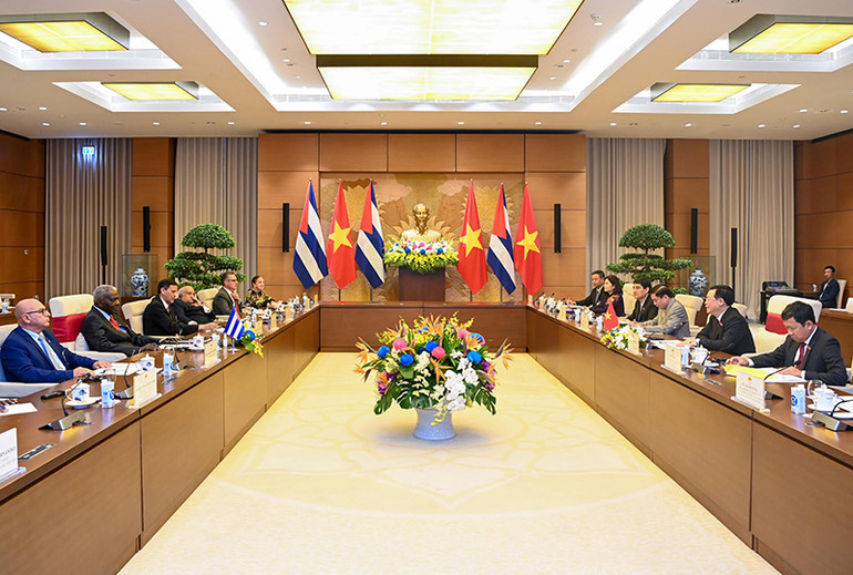 Quang cảnh buổi tiếp tại Nhà Quốc hội.