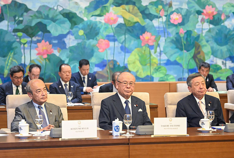 Các Nghị sĩ và đại biểu Nhật Bản dự buổi tiếp.