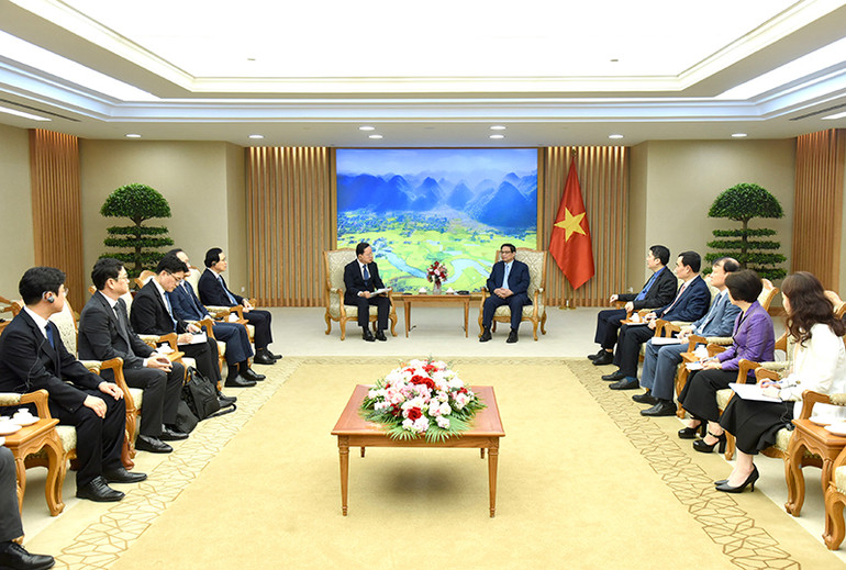 Quang cảnh buổi tiếp. (Ảnh: TRẦN HẢI)