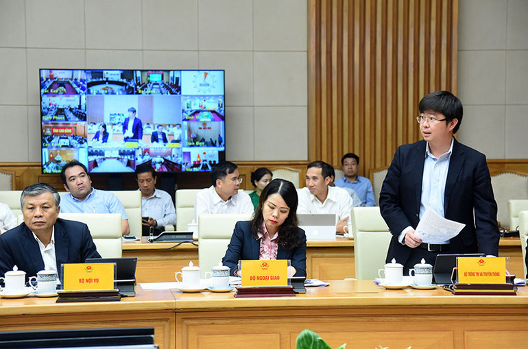 Đại diện lãnh đạo Bộ Thông tin và Truyền thông phát biểu.