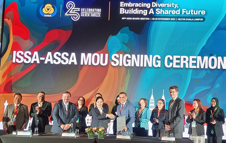 Lễ ký Biên bản ghi nhớ hợp tác giữa Hiệp hội ASSA và Hiệp hội ISSA. (Ảnh: Tâm Trung)