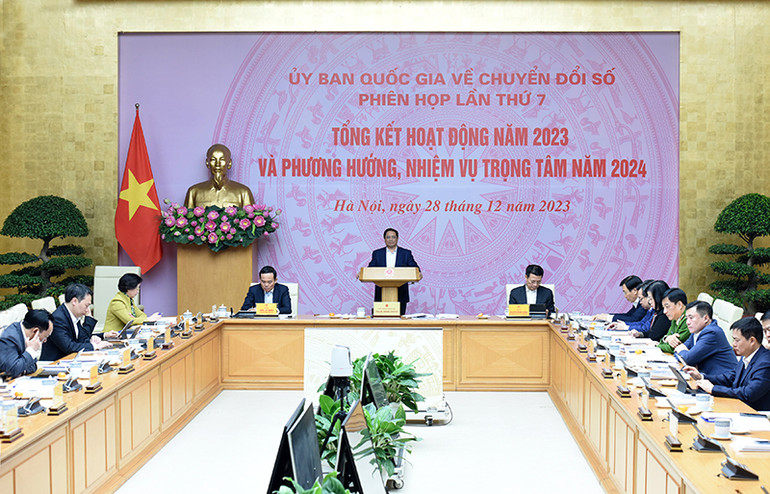 Quang cảnh Phiên họp lần thứ 7 Ủy ban Quốc gia về chuyển đổi số.