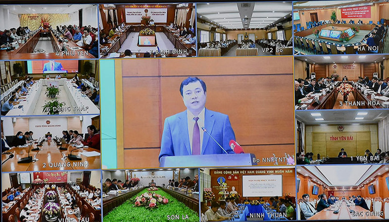 Hội nghị được kết nối với các điểm cầu truyền hình trong cả nước..