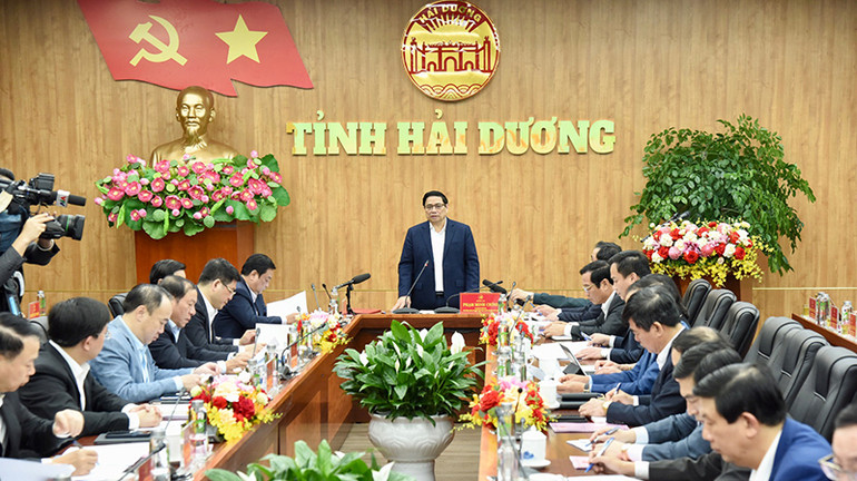 Quang cảnh buổi làm việc. (Ảnh: TRẦN HẢI)