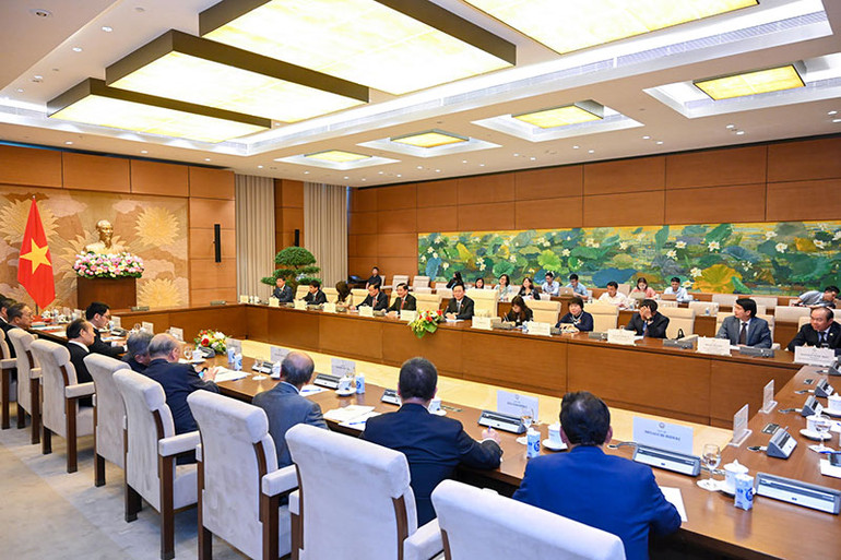 Quang cảnh buổi tiếp tại Nhà Quốc hội.