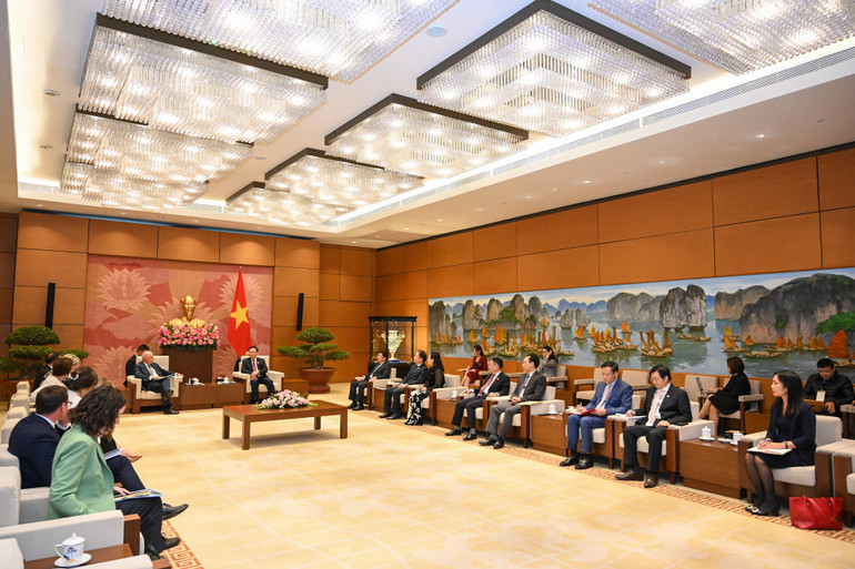 Quang cảnh buổi tiếp tại Nhà Quốc hội.