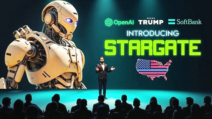 Giới thiệu dự án Stargate tại Mỹ. Ảnh: AP Giới thiệu dự án Stargate tại Mỹ. Ảnh: AP