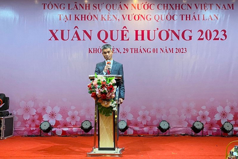 Tổng Lãnh sự Việt Nam tại Khon Kaen Chu Đức Dũng phát biểu tại buổi lễ.