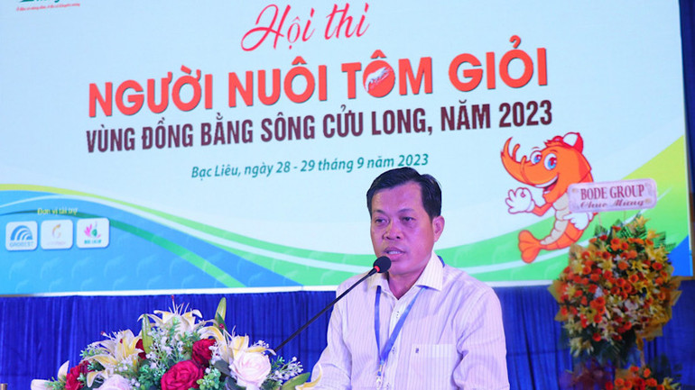 Lãnh đạo Sở Nông nghiệp và Phát triển nông thôn tỉnh Bạc Liêu phát biểu tại hội thi.