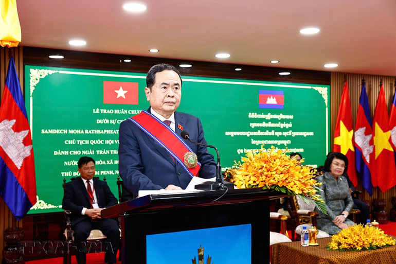 Chủ tịch Quốc hội Trần Thanh Mẫn phát biểu. Ảnh: Doãn Tấn – TTXVN