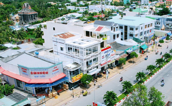 Một góc thị trấn Phước Long, Bạc Liêu. (Ảnh: CTV)