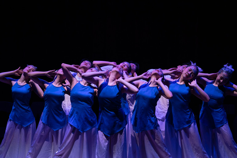 Tiết mục giành giải nhất ở thể loại múa. (Ảnh: THANH THỂ) Tiết mục giành giải nhất ở thể loại múa. (Ảnh: THANH THỂ)