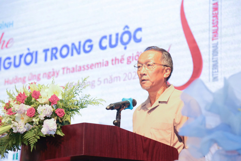 Tiến sĩ, bác sĩ Bạch Quốc Khánh, Chủ tịch Hội Tan máu bẩm sinh Việt Nam phát biểu.