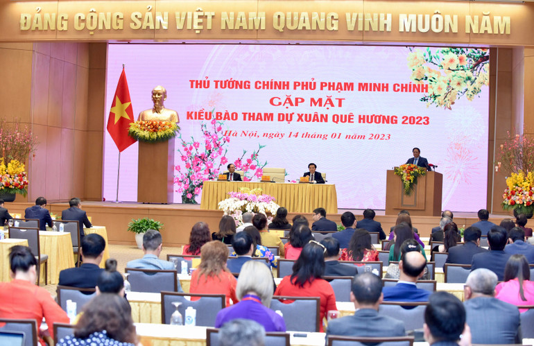 Thủ tướng khẳng định, cộng đồng người Việt Nam ở nước ngoài ngày càng lớn mạnh, là một cộng đồng không thể tách rời dân tộc Việt Nam. (Ảnh: Trần Hải)