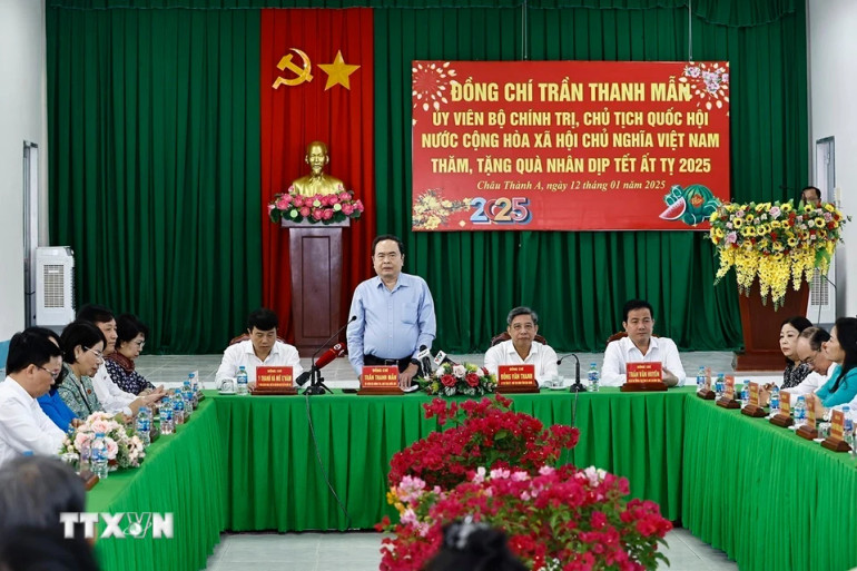 Chủ tịch Quốc hội Trần Thanh Mẫn phát biểu.