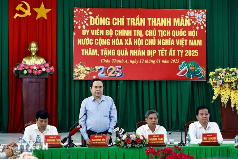 Chủ tịch Quốc hội Trần Thanh Mẫn phát biểu.