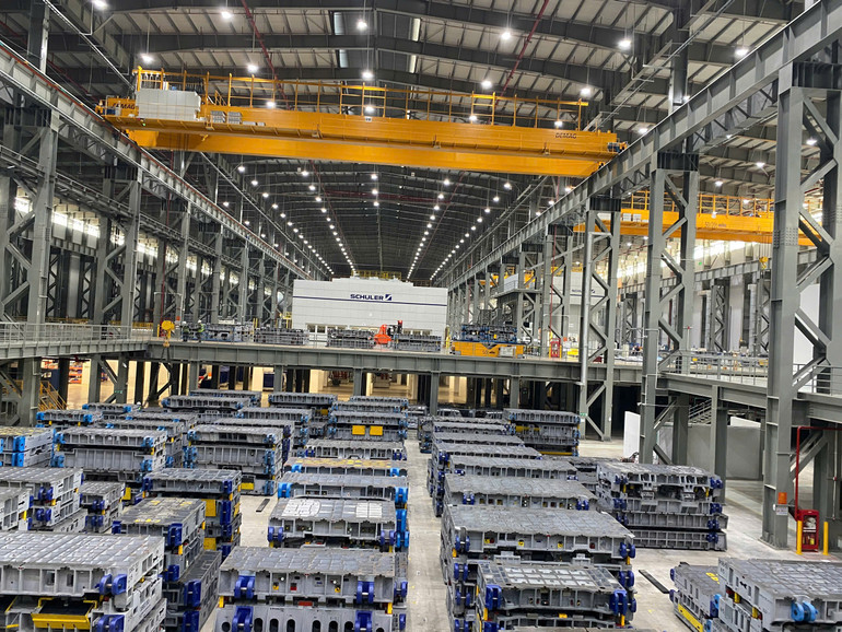 Bên trong dự án Tổ hợp sản xuất ô-tô, xe máy điện VinFast tại đảo Cát Hải, thành phố Hải Phòng.