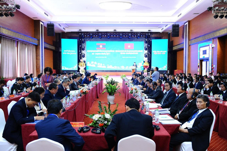 Toàn cảnh Hội nghị Tư pháp các tỉnh có chung đường biên giới Việt Nam-Lào mở rộng lần thứ V.