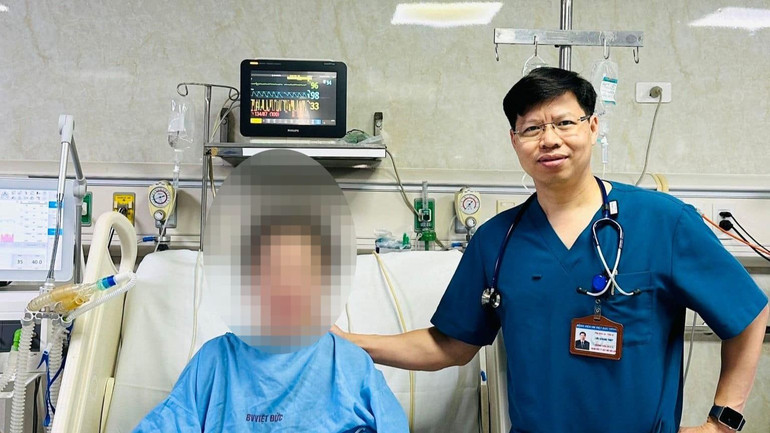 Bệnh nhân nằm điều trị tại Bệnh viện Hữu nghị Việt Đức.