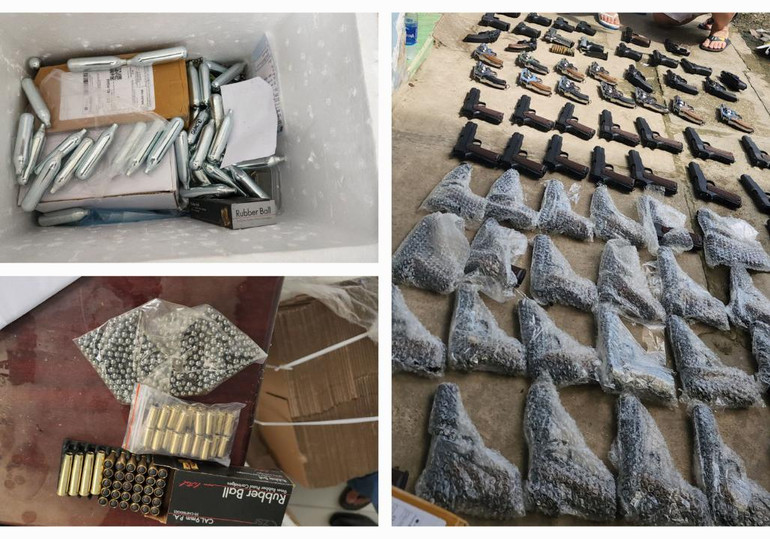 Súng thu được tại nhà của Cao Văn Hoài.