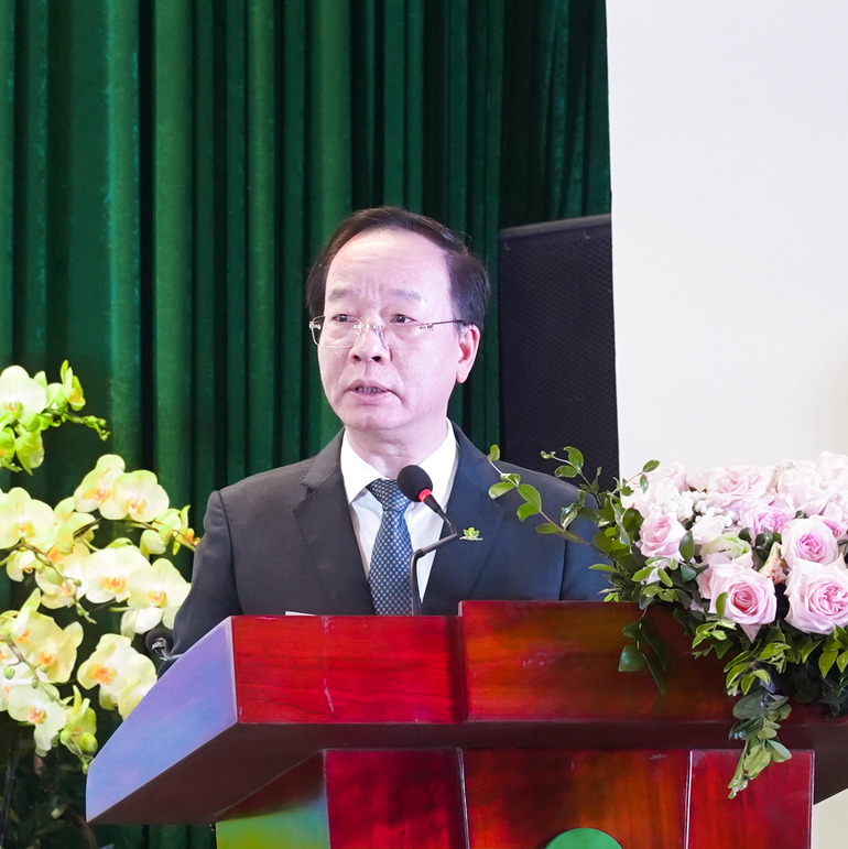 Phó Giáo sư, Tiến sĩ Trần Minh Điển, Giám đốc Bệnh viện Nhi Trung ương phát biểu.