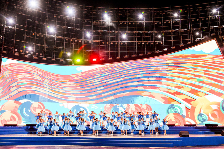 Tổng duyệt chương trình khai mạc Lễ hội Vì hòa bình.