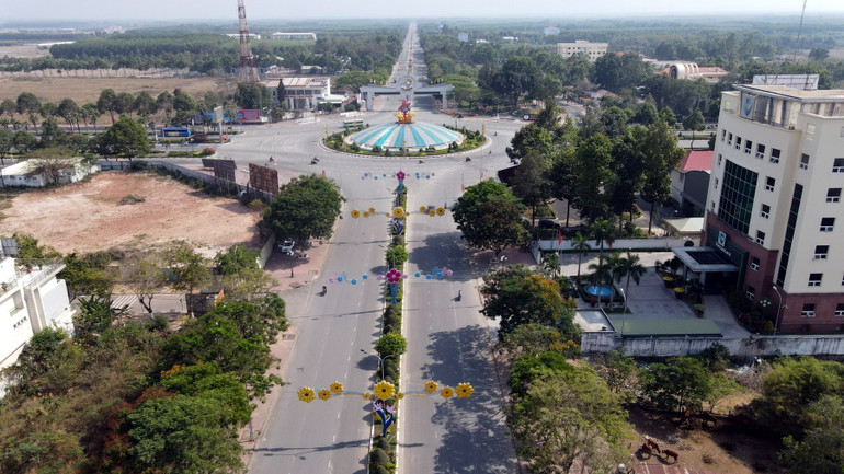 Một góc trung tâm huyện Nhơn Trạch hiện nay.