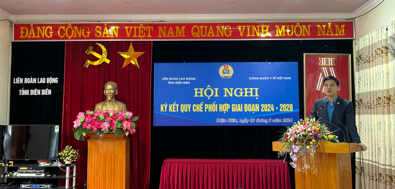 Đồng chí Ngọ Duy Hiểu, Phó Chủ tịch Tổng Liên đoàn Lao động Việt Nam phát biểu. Đồng chí Ngọ Duy Hiểu, Phó Chủ tịch Tổng Liên đoàn Lao động Việt Nam phát biểu.