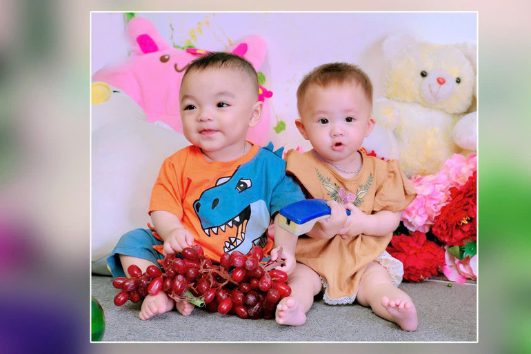 Hai thiên thần của vợ chồng anh Chua và chị Xía.