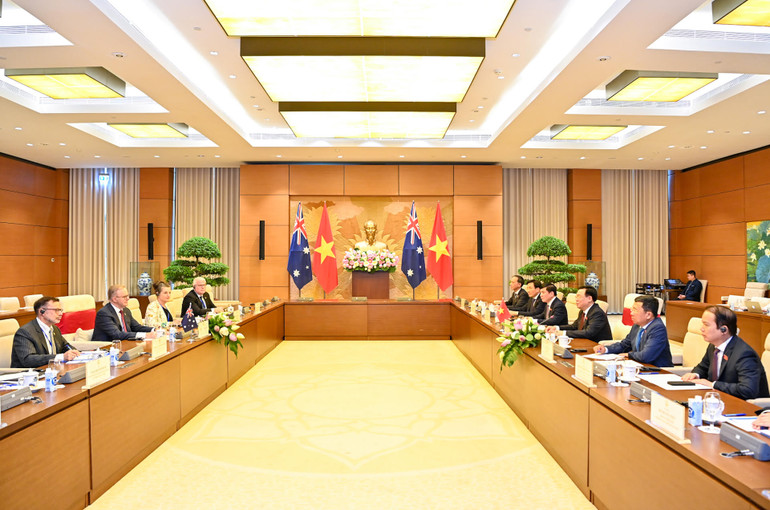 Quang cảnh buổi tiếp tại Nhà Quốc hội. (Ảnh: DUY LINH)