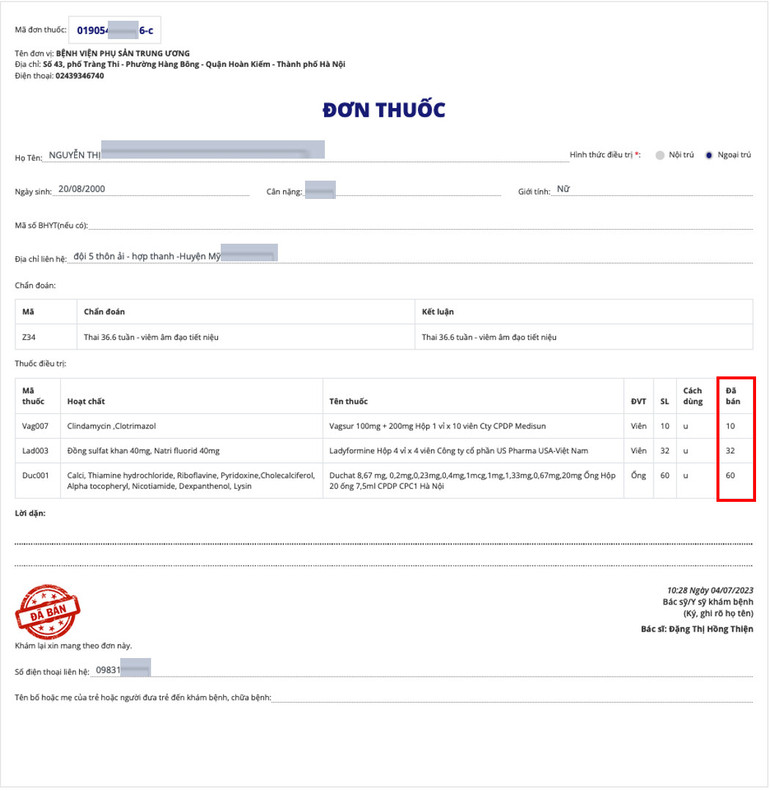Đơn thuốc điện tử quản lý được số lượng thuốc đã được bán ra.