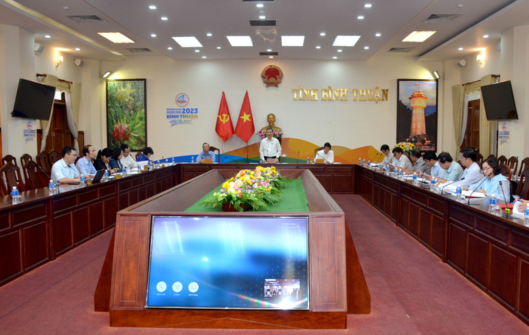 Buổi làm việc của Đoàn công tác Ủy ban Khoa học, Công nghệ và Môi trường Quốc hội với Ủy ban nhân dân tỉnh Bình Thuận.